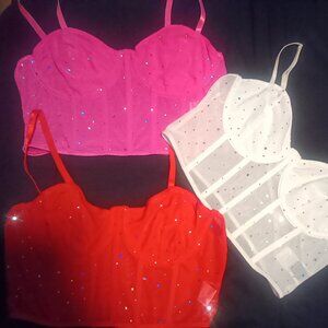 Tank tops red,pink,white